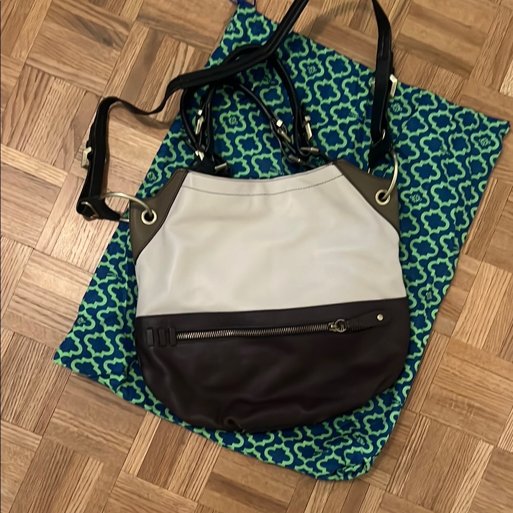 Two-Tone Leather Shoulder Bag
